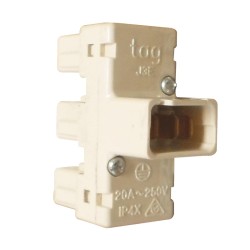 CMS J-Series 3-Way Adaptor, One Inlet & Three Outlets, Beige