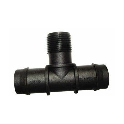 THREADED TEE 25MM BARBED x 3/4" BSP MALE