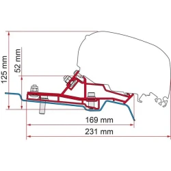 Fiamma F65 Eagle / F80s Roof Mounting Bracket Kit - Ford Transit MK8 H2L3