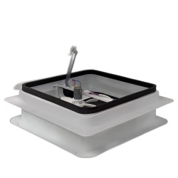 Coast RV 14x14 White Wind-Up Roof Vent With 12V FAN