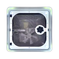 Coast RV 14x14 White Wind-Up Roof Vent With 12V FAN & LED