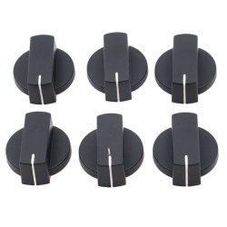 Thetford Cooker Straight Control Knobs, Black (Set of 6)