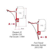 FIAMMA AWN "VAN" FITTING BRACKETS FOR F45 — genuine Fiamma part