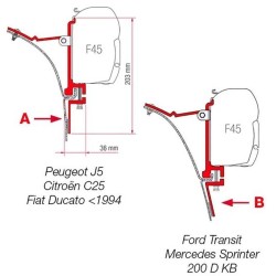 FIAMMA AWN "VAN" FITTING BRACKETS FOR F45 — genuine Fiamma part