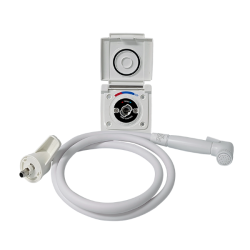 COAST RV External Camper Shower Point - White with 1.5Mtr Hose