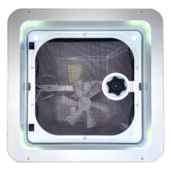 COAST 14x14 Black Wind-up Roof Vent with 12V FAN & LED