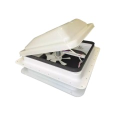 Coast RV 14x14 White Wind-Up Roof Vent With 12V FAN