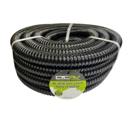 COAST RV Black Sullage Waste Hose - 10m Roll - 25mm I.D