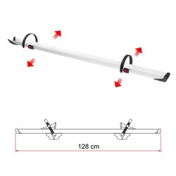 FIAMMA Bike Rail PLUS - NAT ALUM & BLK Fittings - 128cm — genuine Fiamma part
