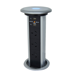 POWERTOWER - Motorised POP-UP Powerpoint - 3x240VAC outlets + 2xUSB outlets