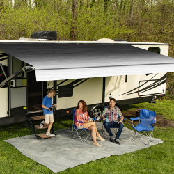 Carefree 15ft black reverse fade Altitude awning with LED lightbar