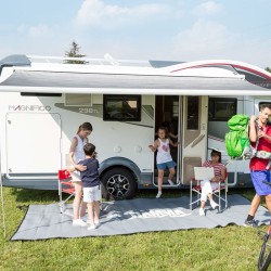 Fiamma F45 S 400 royal blue wall-mounted wind-out caravan awning