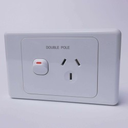 Single Power Point Double Pole Deep In White