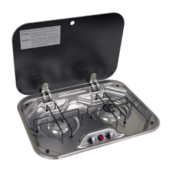 SPHERE 2BNR GAS Drop In Stove & Lid with Piezo Ignition - 480 x 370 x 50mm