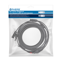 SPHERE MC4 Solar Staggered 1 to 2 Branch with 5m HD Extension