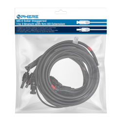 SPHERE MC4 Solar Staggered 1 to 3 Branch with 5m HD Extension